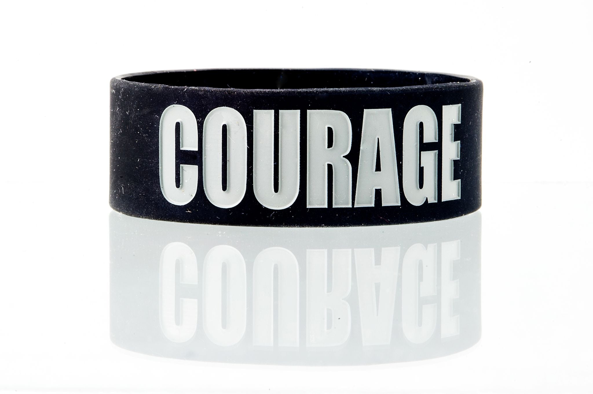 Courage Intentional Band by Spirit Linx — a 1‑inch wristband symbolizing bold action, inner strength, and the readiness to stand when others cannot.