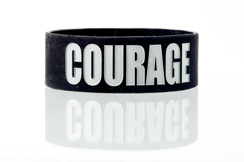 Courage Intentional Band by Spirit Linx — a 1‑inch wristband symbolizing bold action, inner strength, and the readiness to stand when others cannot.