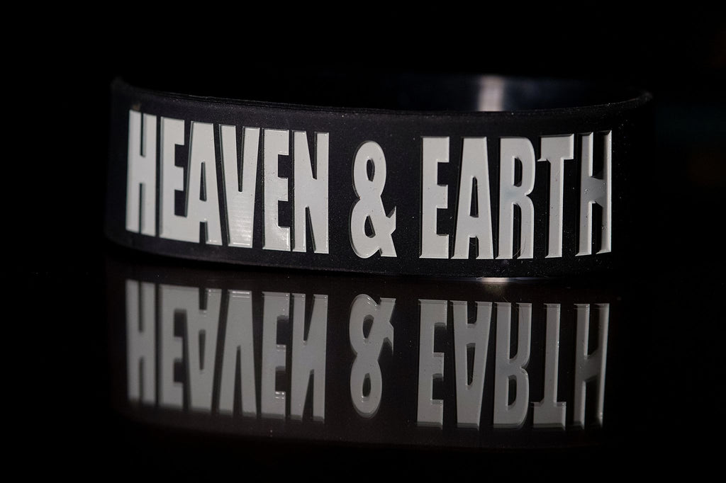 Heaven and Earth Intentional Band by Spirit Linx — a 1‑inch black wristband symbolizing balance, grounding, and alignment between the forces above and below