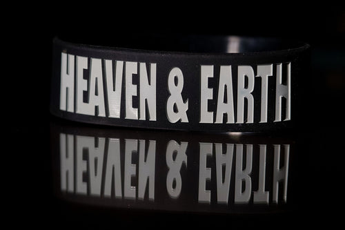 Heaven and Earth Intentional Band by Spirit Linx — a 1‑inch black wristband symbolizing balance, grounding, and alignment between the forces above and below